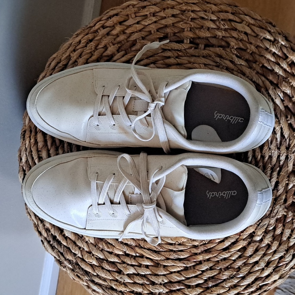 Allbirds Mens Plant Pacer Comfort/Walking/Athleisure Cream Leather Sneakers S-9 - Picture 6 of 9